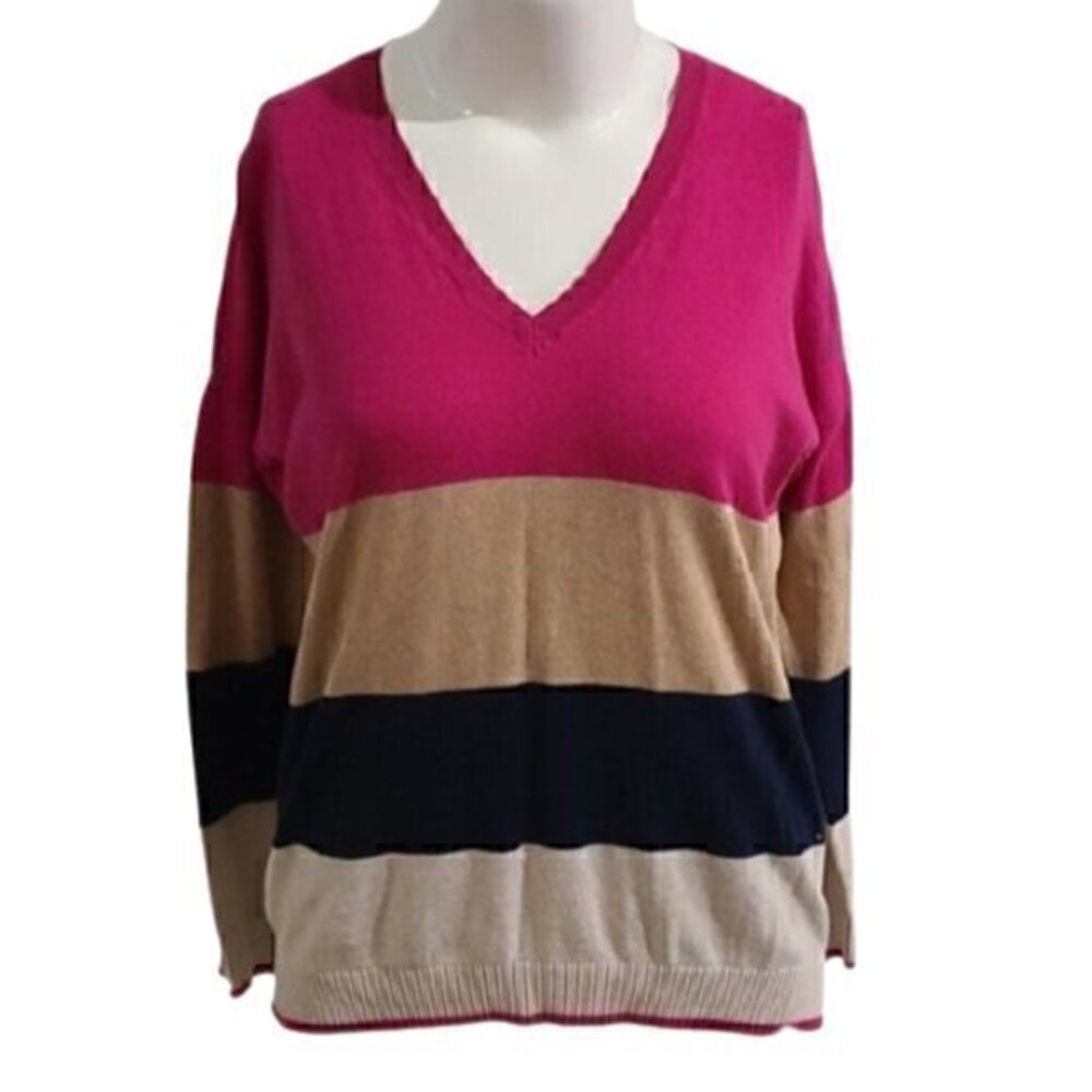 [Gap] V-neck Striped Sweater - Size L
